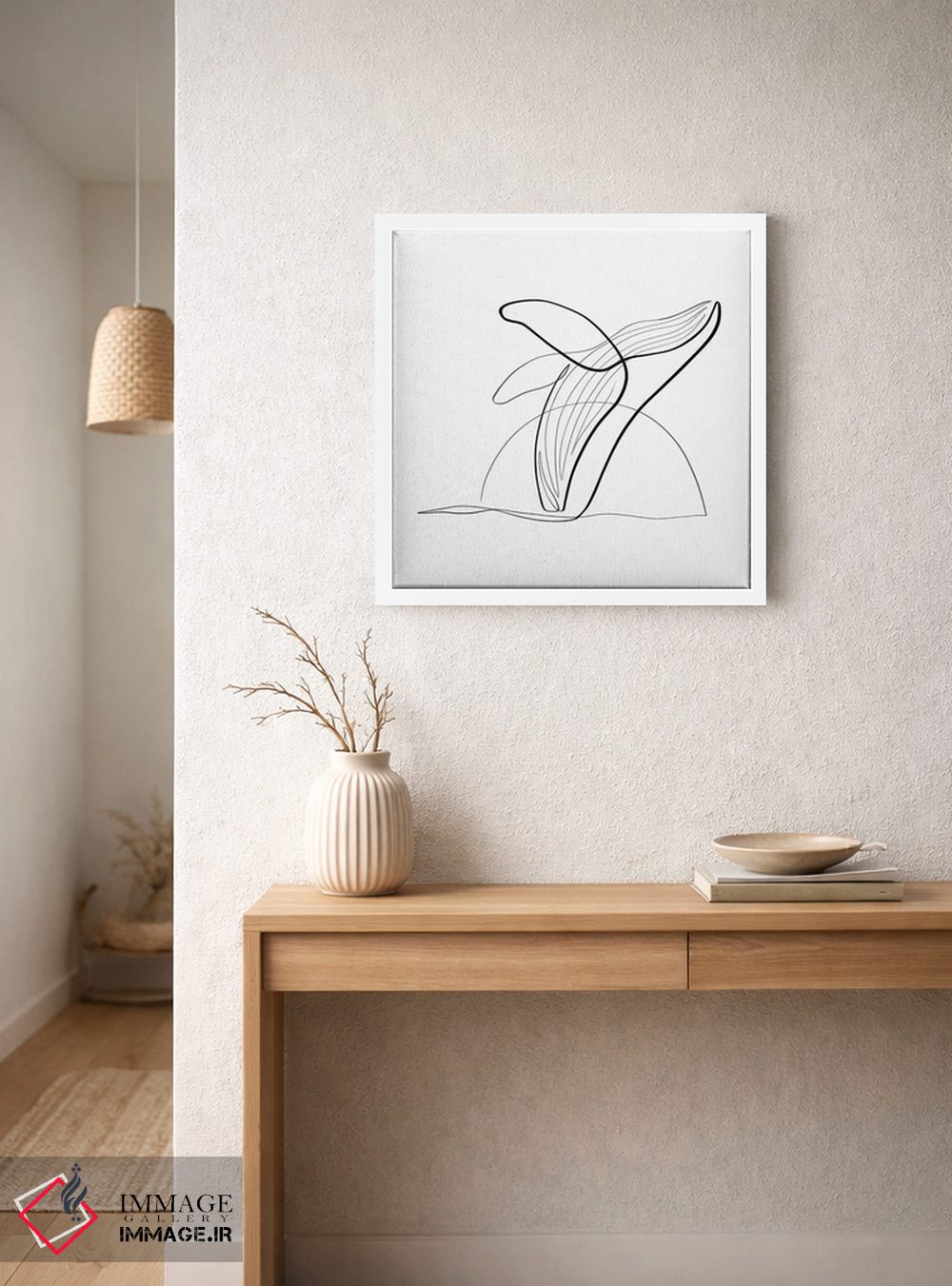 تابلو مینیمال نهنگ گوژپشت II اثر باور کی - D3W