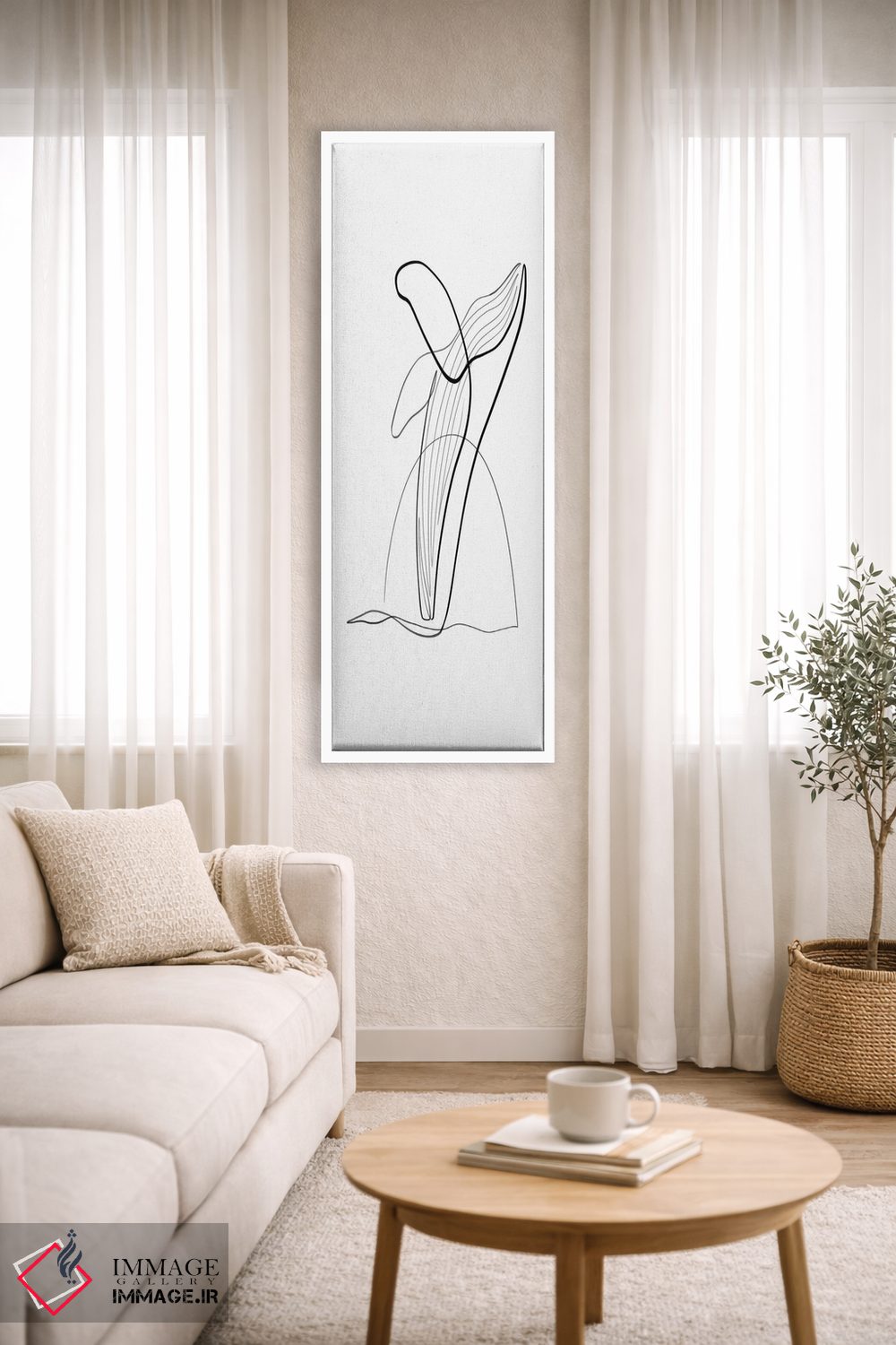 تابلو مینیمال نهنگ گوژپشت II اثر باور کی - D2W