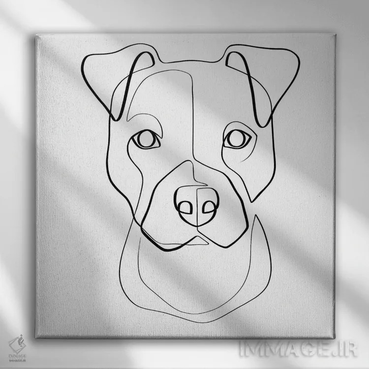 تابلو مینیمال توله پیتی اثر باور کی - نمای روبهرو روی دیوار