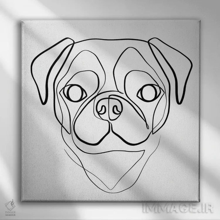 تابلو مینیمال پاگ اثر باور کی - نمای روبهرو روی دیوار