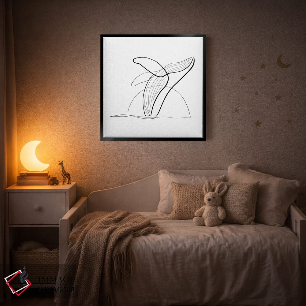 تابلو مینیمال نهنگ گوژپشت II اثر باور کی - D5B