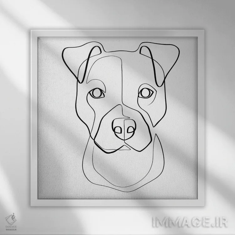 تابلو مینیمال توله پیتی اثر باور کی - نمای قابدار سفید