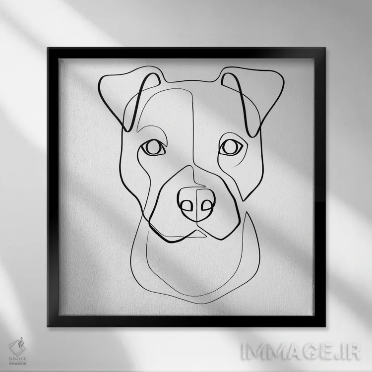 تابلو مینیمال توله پیتی اثر باور کی - نمای قابدار مشکی
