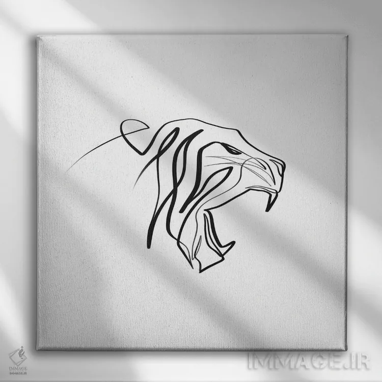تابلو مینیمال ببر اثر باور کی - نمای روبهرو روی دیوار