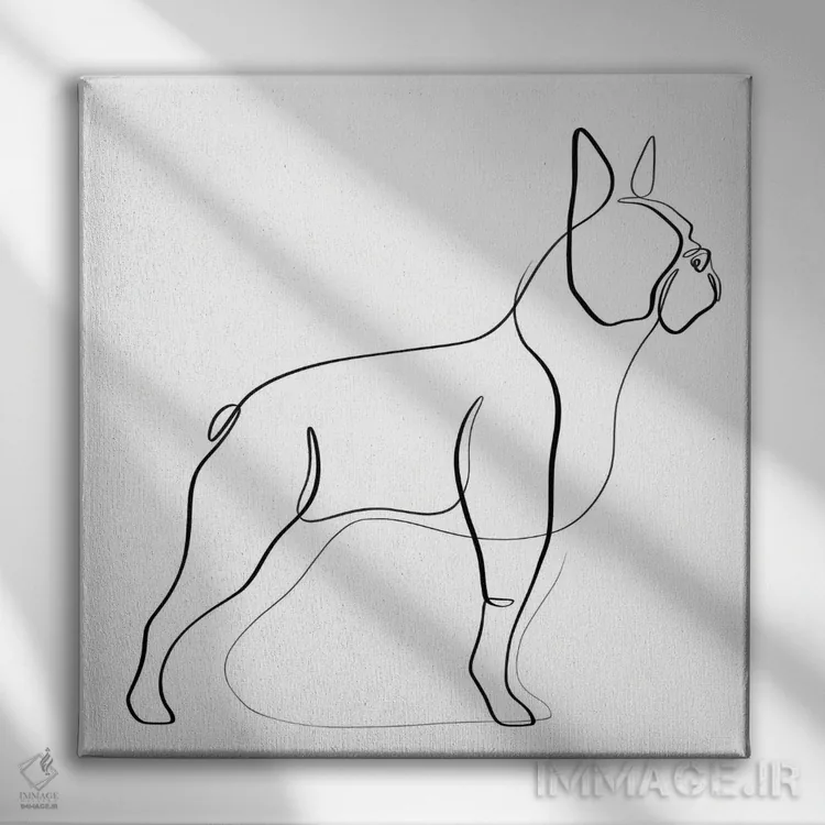 تابلو مینیمال بوستون تریر اثر باور کی - نمای روبهرو روی دیوار