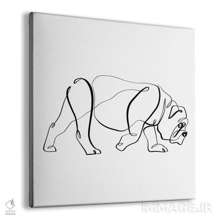 تابلو مینیمال بولداگ I اثر باور کی - نمای پرسپکتیو محصول
