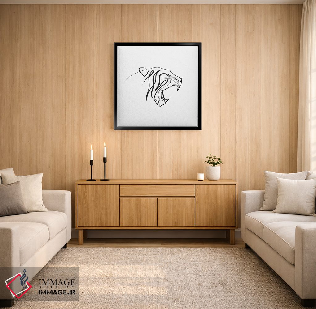 تابلو مینیمال ببر اثر باور کی - D3B