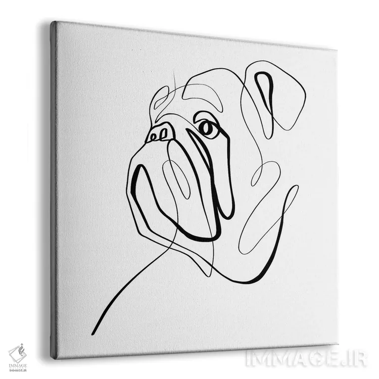 تابلو مینیمال بولداگ ۲ اثر باور کی - نمای پرسپکتیو محصول