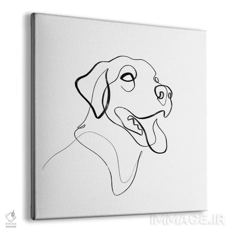 تابلو مینیمال سگ لابرادور سیاه و قهوه ای اثر باور کی - نمای پرسپکتیو محصول