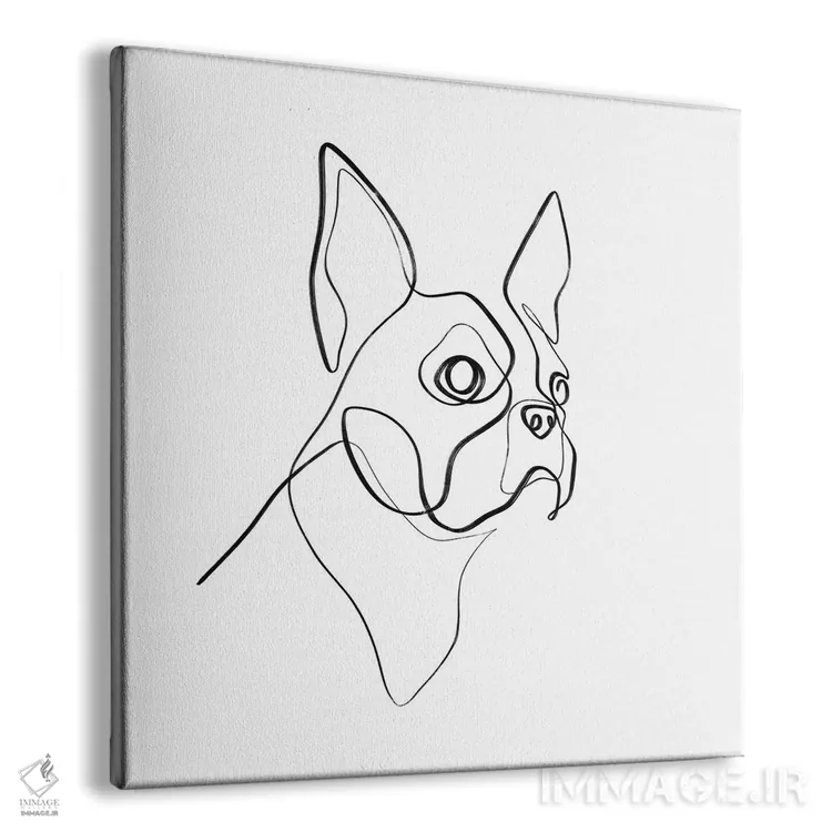 تابلو مینیمال پرتره تریر بوستون اثر باور کی - نمای پرسپکتیو محصول