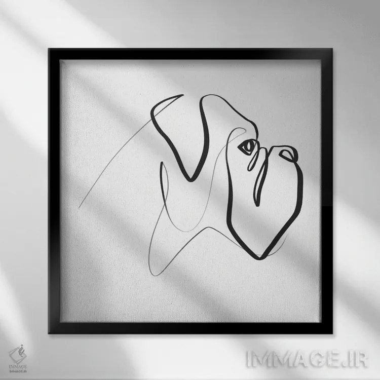 تابلو مینیمال باکسر اثر باور کی - نمای قابدار مشکی