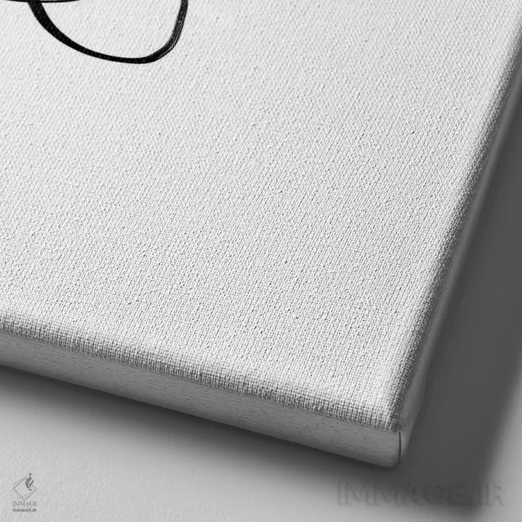 تابلو مینیمال سگ لابرادور سیاه و قهوه ای اثر باور کی - نمای نزدیک بافت بوم