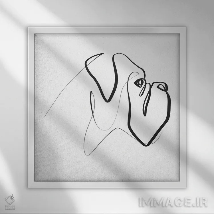 تابلو مینیمال باکسر اثر باور کی - نمای قابدار سفید