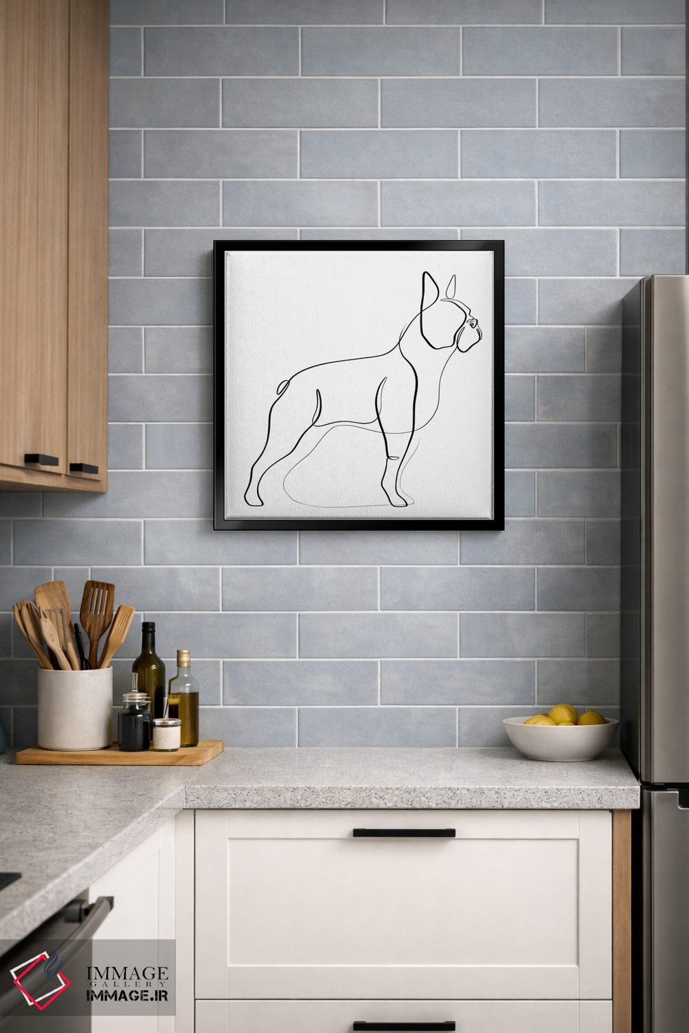 تابلو مینیمال بوستون تریر اثر باور کی - D5B