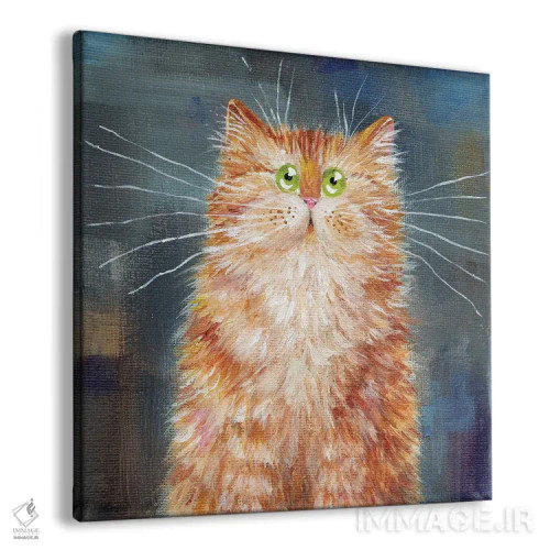 تابلو دکوراتیو گربه نارنجی روی جین اثر کیم هاسکینز - نمای پرسپکتیو محصول