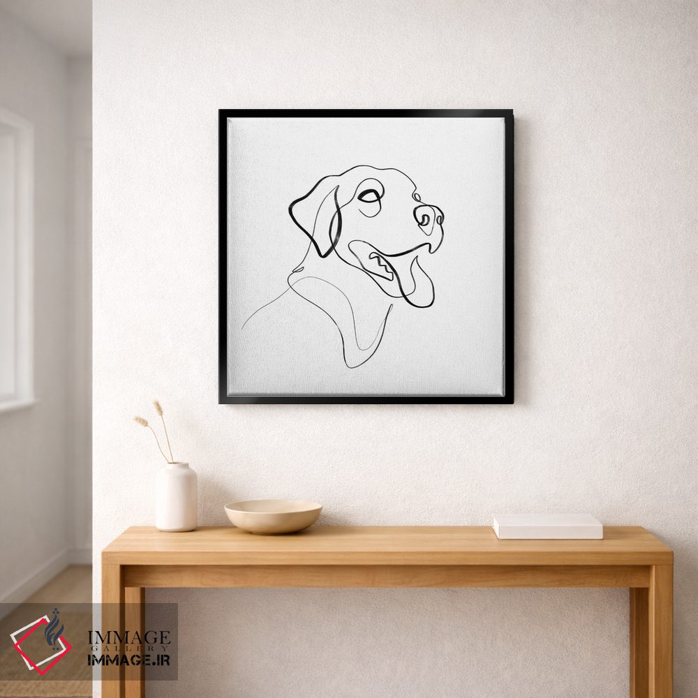 تابلو مینیمال سگ لابرادور سیاه و قهوه ای اثر باور کی - D1B