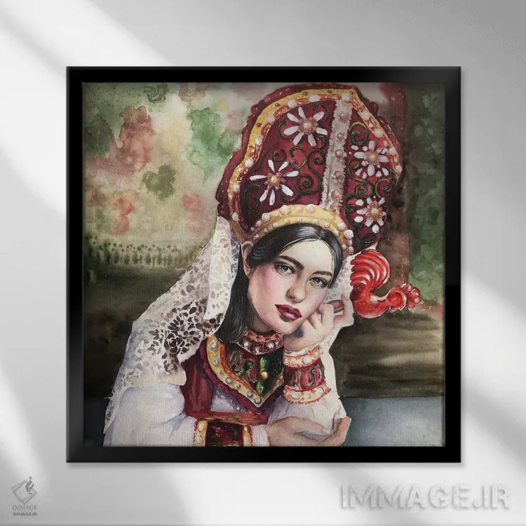 تابلو دکوراتیو کوکوشنیک اثر کایرا بالان - نمای قابدار مشکی