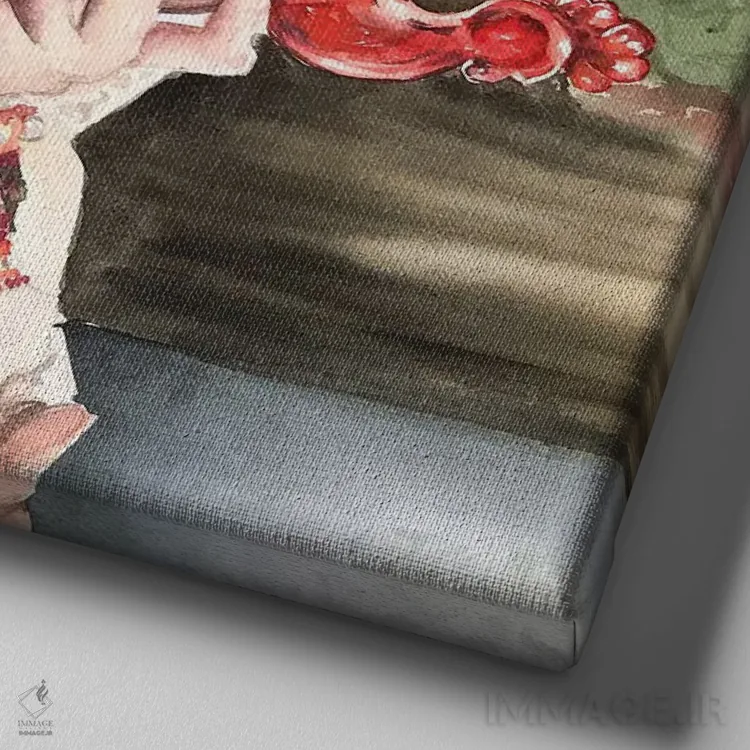 تابلو دکوراتیو کوکوشنیک اثر کایرا بالان - نمای نزدیک بافت بوم