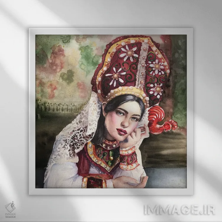 تابلو دکوراتیو کوکوشنیک اثر کایرا بالان - نمای قابدار سفید