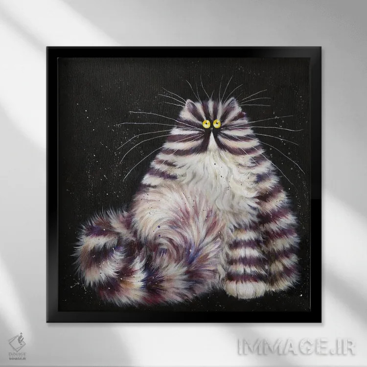 تابلو دکوراتیو برت بنفش اثر کیم هاسکینز - نمای قابدار مشکی