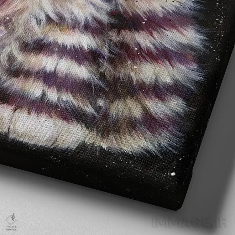 تابلو دکوراتیو برت بنفش اثر کیم هاسکینز - نمای نزدیک بافت بوم