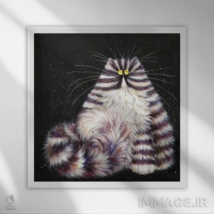 تابلو دکوراتیو برت بنفش اثر کیم هاسکینز - نمای قابدار سفید