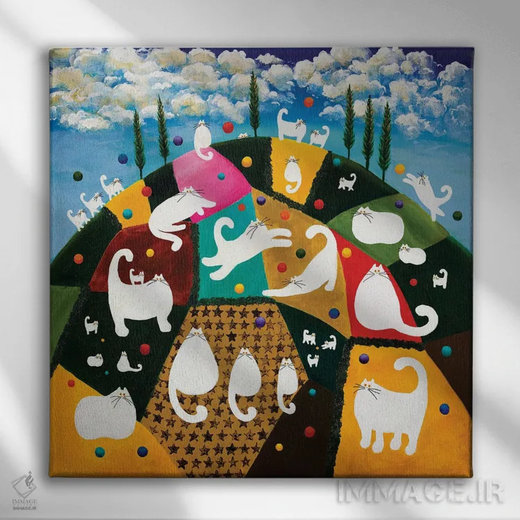 تابلو دکوراتیو تپه بهشتی اثر کیم هاسکینز - نمای روبهرو روی دیوار