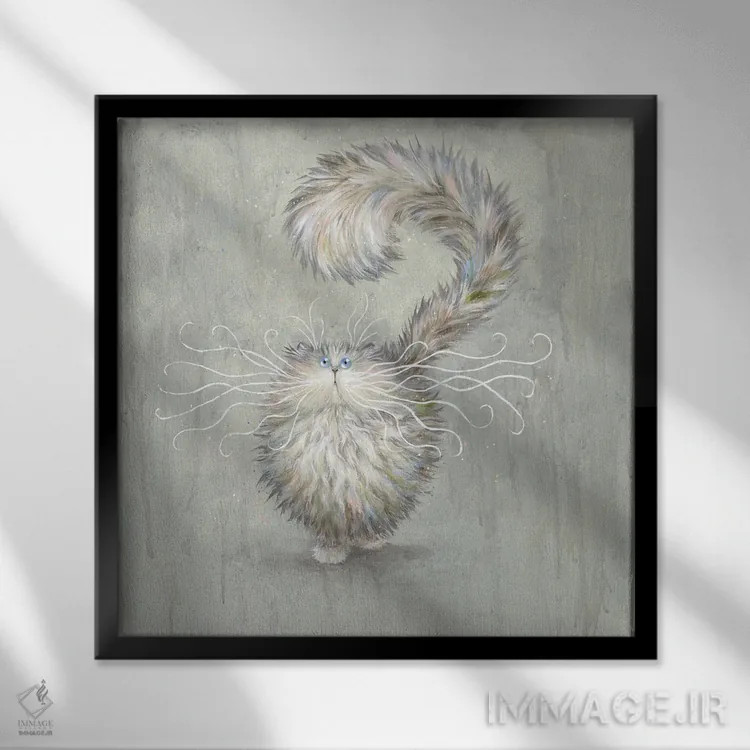 تابلو دکوراتیو پف بارانی اثر کیم هاسکینز - نمای قابدار مشکی