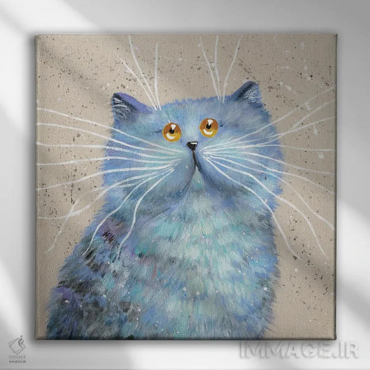 تابلو دکوراتیو آبی اثر کیم هاسکینز - نمای روبهرو روی دیوار