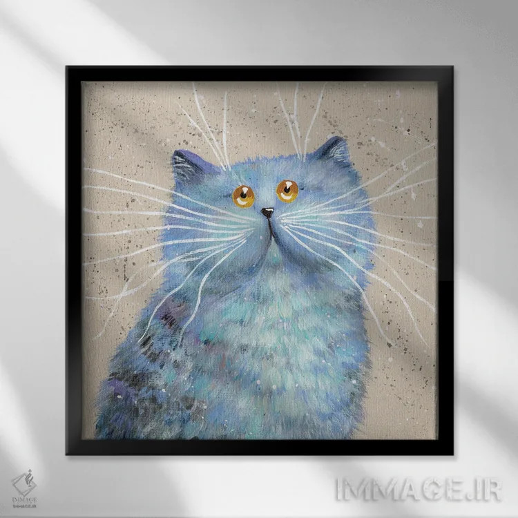 تابلو دکوراتیو آبی اثر کیم هاسکینز - نمای قابدار مشکی