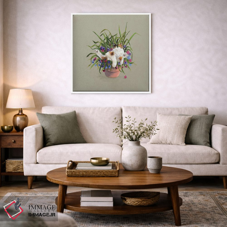 تابلو دکوراتیو تخت گلدانی اثر کیم هاسکینز - D4W