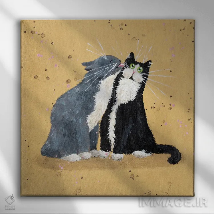 تابلو دکوراتیو بوسه اثر کیم هاسکینز - نمای روبهرو روی دیوار