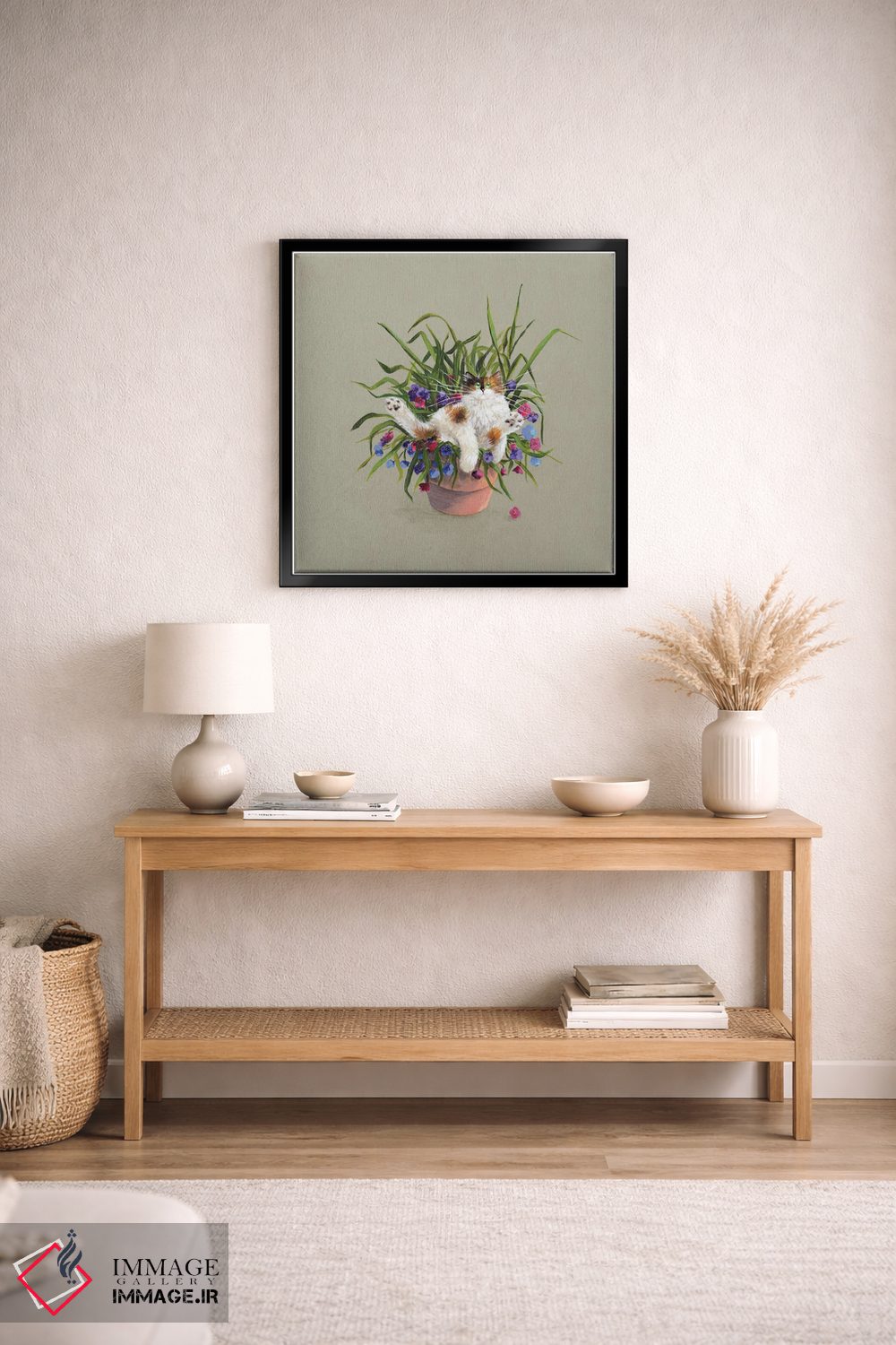 تابلو دکوراتیو تخت گلدانی اثر کیم هاسکینز - D5B