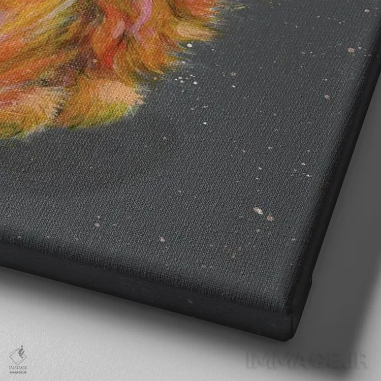 تابلو دکوراتیو کدو حلوایی اثر کیم هاسکینز - نمای نزدیک بافت بوم