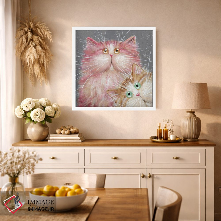 تابلو دکوراتیو سلفی صورتی و طلایی اثر کیم هاسکینز - D1W