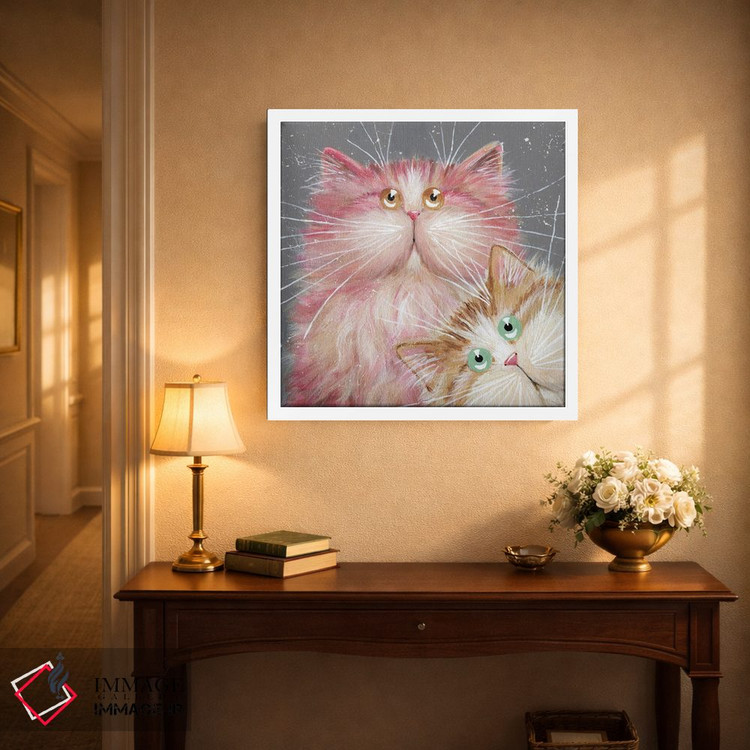 تابلو دکوراتیو سلفی صورتی و طلایی اثر کیم هاسکینز - D3W