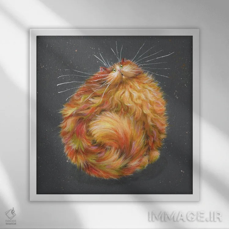 تابلو دکوراتیو کدو حلوایی اثر کیم هاسکینز - نمای قابدار سفید