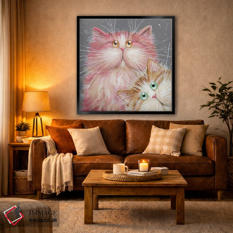 تابلو دکوراتیو سلفی صورتی و طلایی اثر کیم هاسکینز - D4B