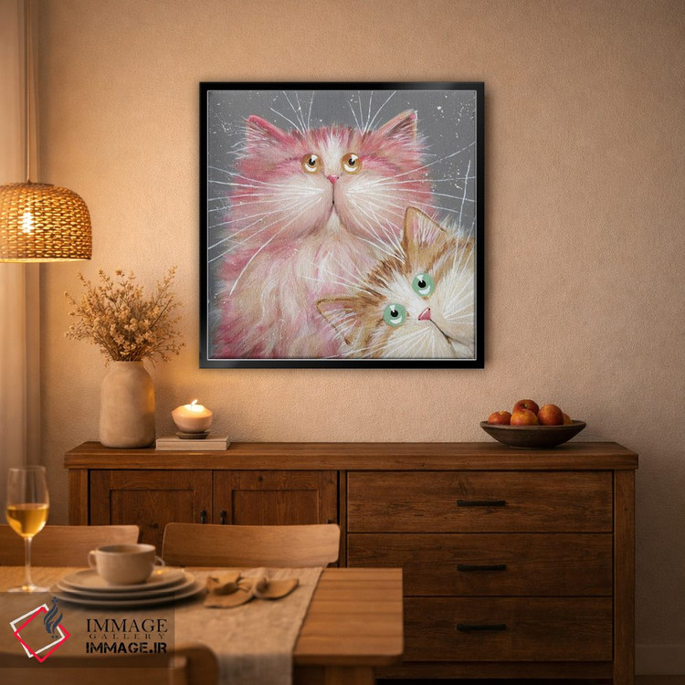 تابلو دکوراتیو سلفی صورتی و طلایی اثر کیم هاسکینز - D5B