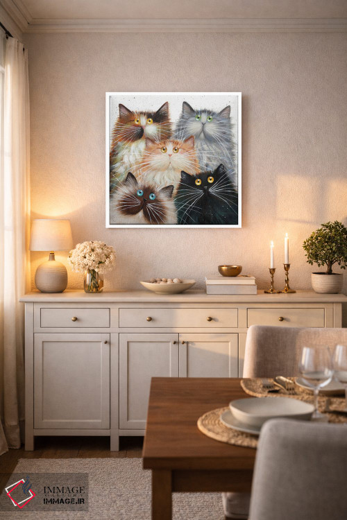 تابلو دکوراتیو پنج پشمالو اثر کیم هاسکینز - D3W