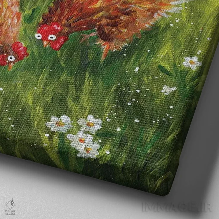 تابلو دکوراتیو مهمانی پیک نیک اثر کیم هاسکینز - نمای نزدیک بافت بوم