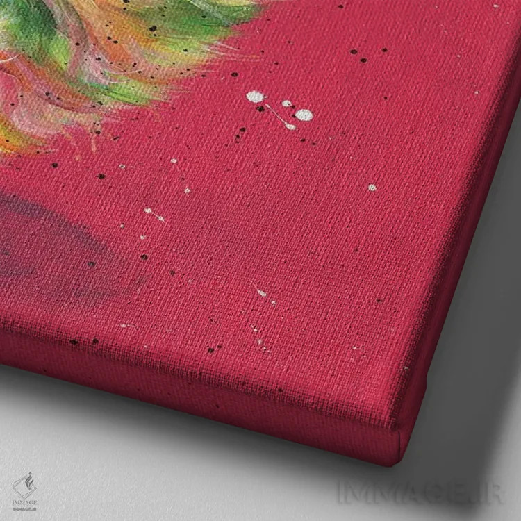 تابلو دکوراتیو طالبی اثر کیم هاسکینز - نمای نزدیک بافت بوم