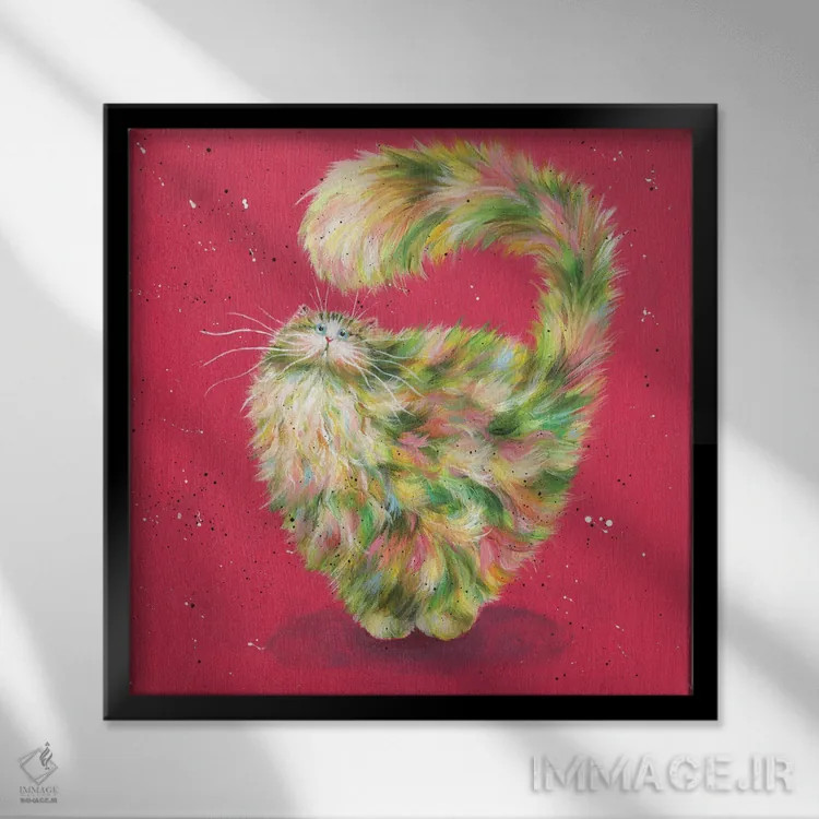 تابلو دکوراتیو طالبی اثر کیم هاسکینز - نمای قابدار مشکی