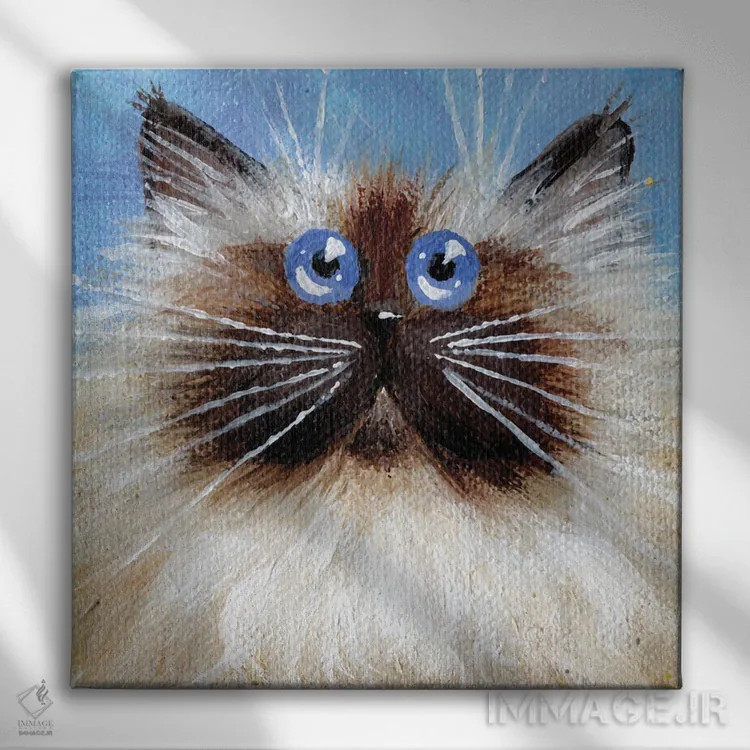 تابلو دکوراتیو سیل پوینت کوچک روی آبی اثر کیم هاسکینز - نمای روبهرو روی دیوار