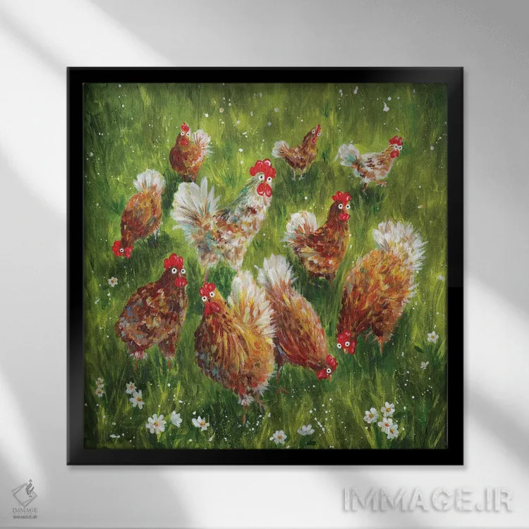 تابلو دکوراتیو مهمانی پیک نیک اثر کیم هاسکینز - نمای قابدار مشکی