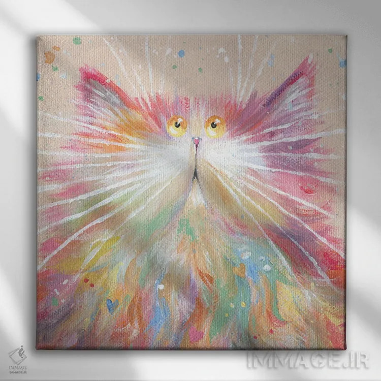 تابلو دکوراتیو پشمالوی شادی اثر کیم هاسکینز - نمای روبهرو روی دیوار