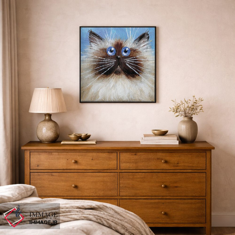 تابلو دکوراتیو سیل پوینت کوچک روی آبی اثر کیم هاسکینز - D1B