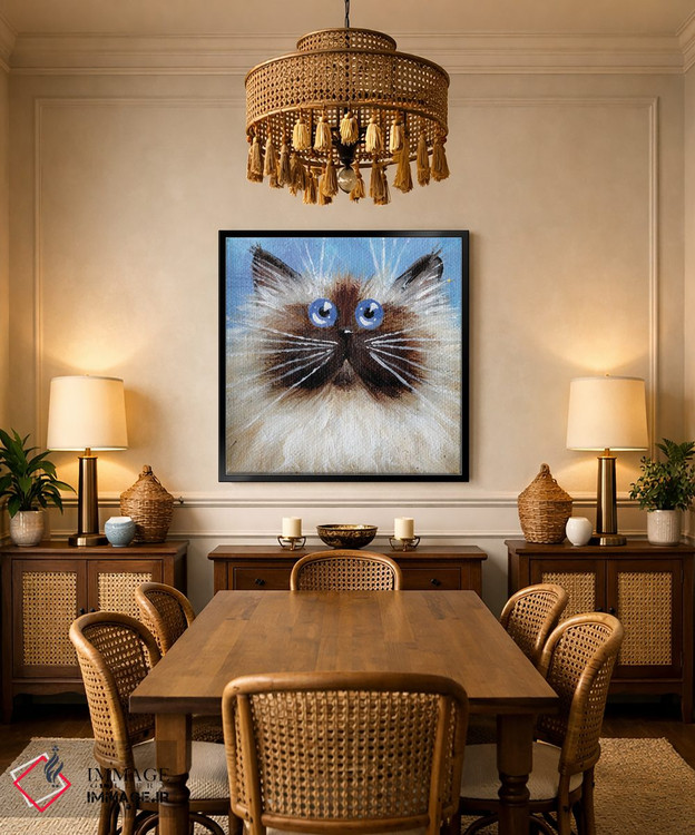 تابلو دکوراتیو سیل پوینت کوچک روی آبی اثر کیم هاسکینز - D5B