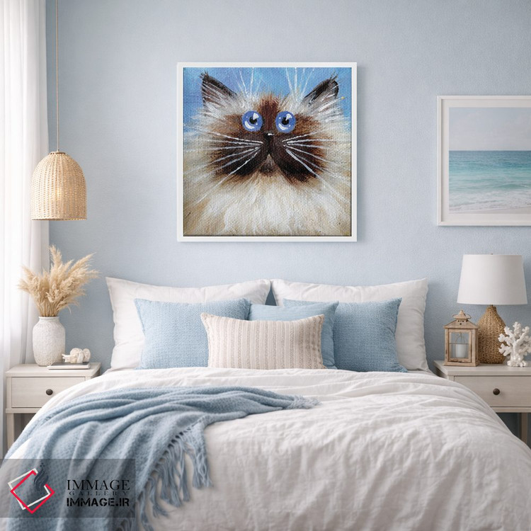 تابلو دکوراتیو سیل پوینت کوچک روی آبی اثر کیم هاسکینز - D4W