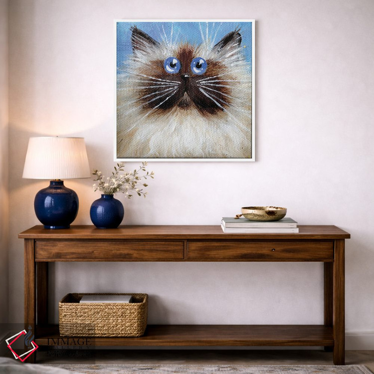 تابلو دکوراتیو سیل پوینت کوچک روی آبی اثر کیم هاسکینز - D3W